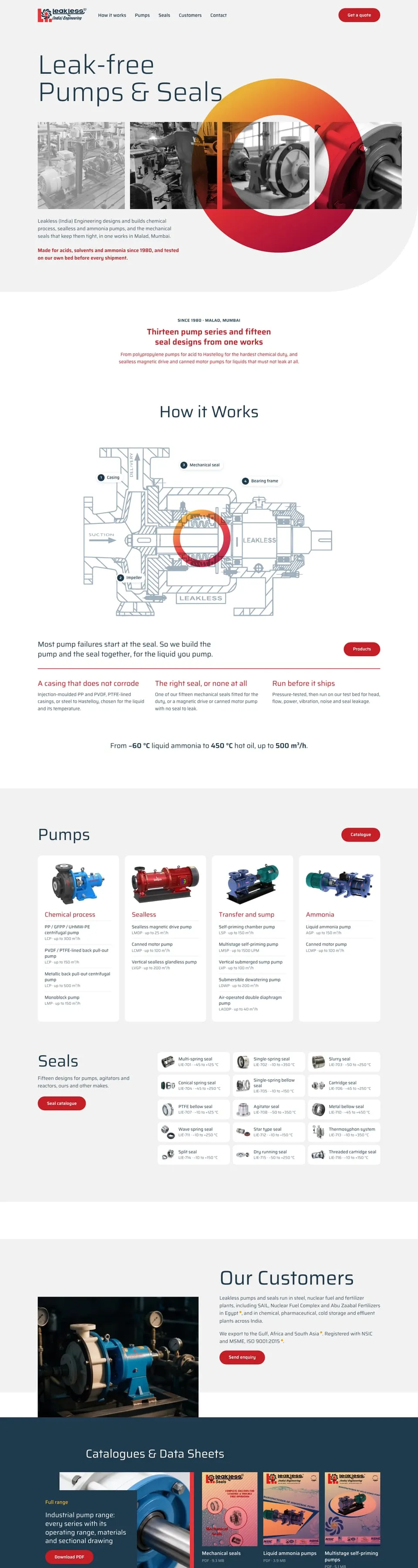 Screenshot of the Leakless homepage, version b